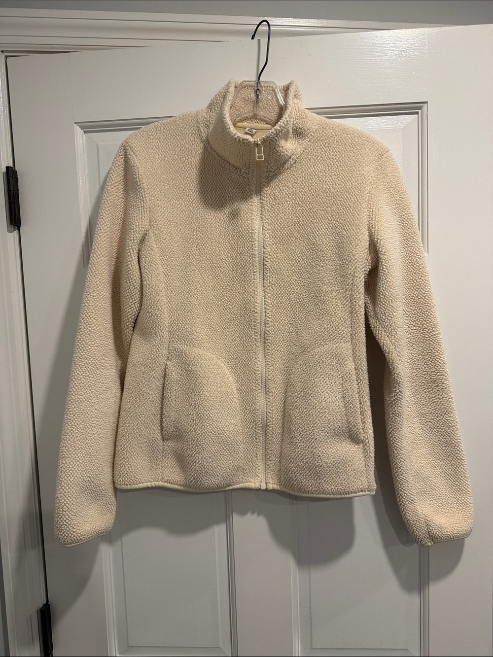 Uniqlo Cream Sherpa Zip Jacket - Women's
